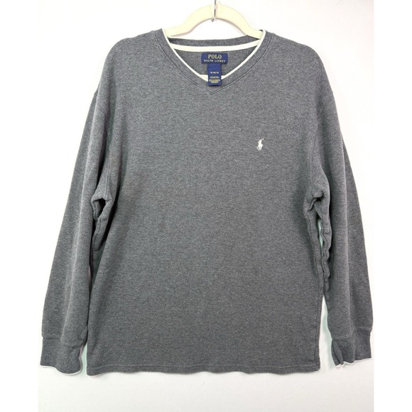 Polo Ralph Lauren Other - Polo Ralph Lauren Thermal Shirt Mens XL Gray Waffle Knit V‎ Neck Pony Logo